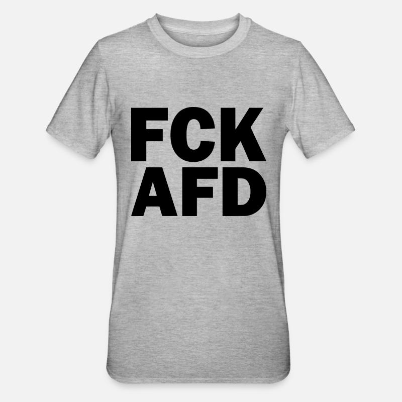 Fck afd - Unisex Polycotton T-Shirt - Grau meliert