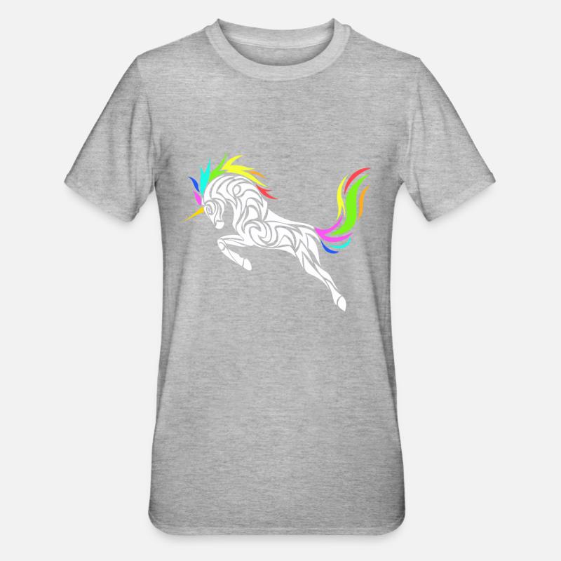 LICORNE STYLISÉE - T-shirt polycoton Unisexe - gris chiné