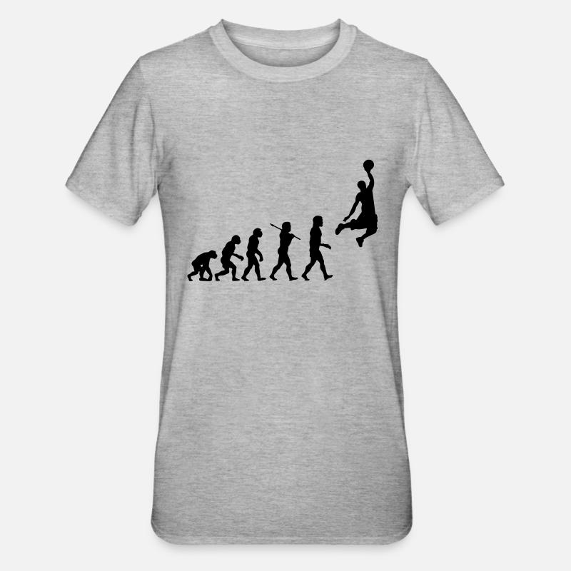 Basketball Dunk Evolution - T-shirt polycoton Unisexe - gris chiné