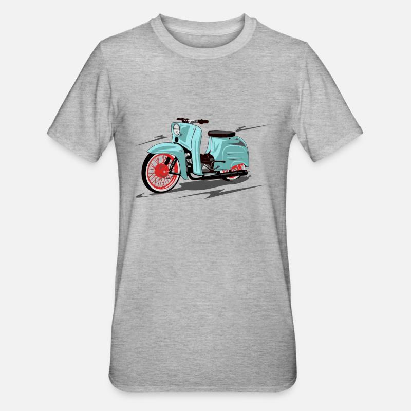 Simson Schwalbe mint, peppermint - Unisex Polycotton T-Shirt - Grau meliert