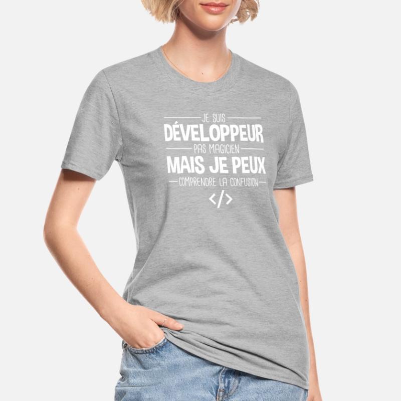 Je suis développeur humour programmeur codeur code T-shirt polycoton Unisexe