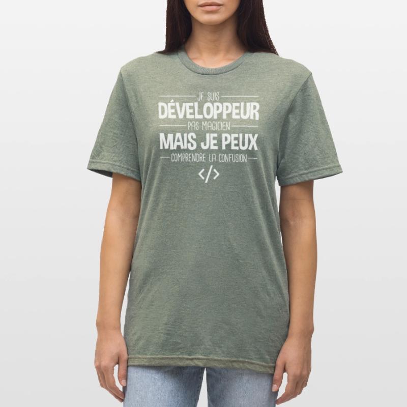 Je suis développeur humour programmeur codeur code T-shirt polycoton Unisexe