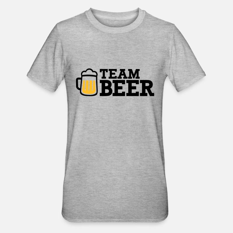 Bier - Unisex Polycotton T-Shirt - Grau meliert