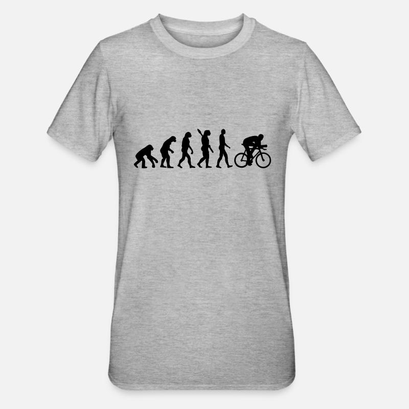 Evolution cycling - Unisex Polycotton T-Shirt - heather grey