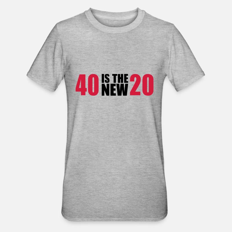 40 Geburtstag - Unisex Polycotton T-Shirt - Grau meliert