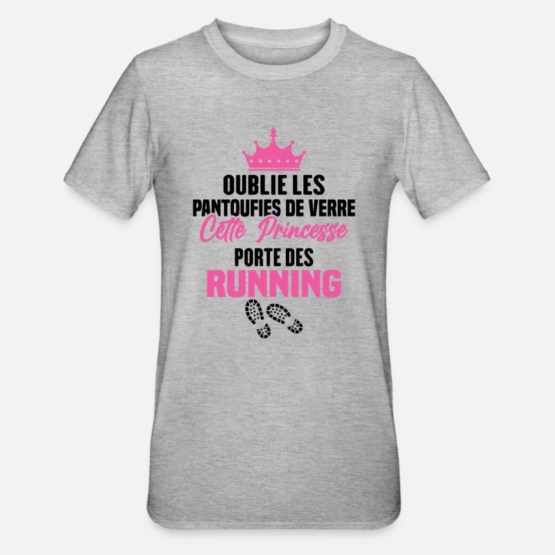 Cette princesse porte des running - T-shirt polycoton Unisexe - gris chiné