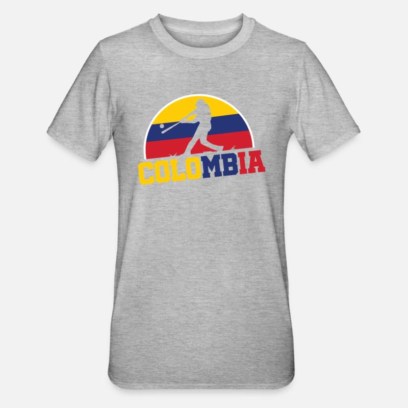 Championnat de Colombie de baseball - T-shirt polycoton Unisexe - gris chiné