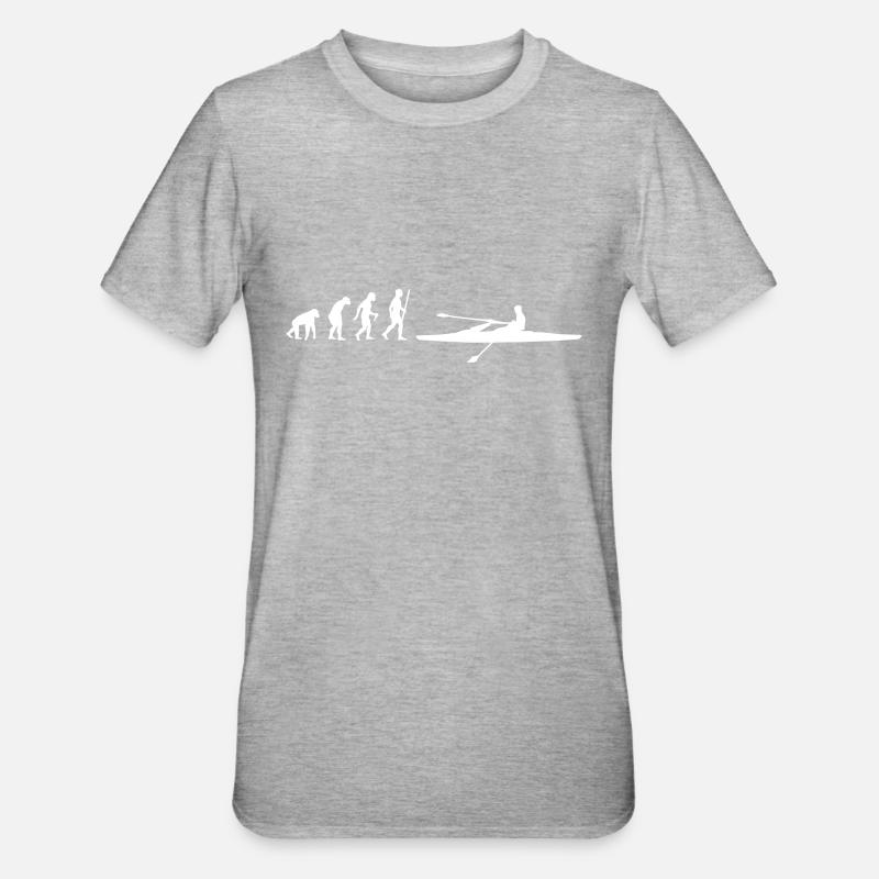 Évolution de l'aviron - T-shirt polycoton Unisexe - gris chiné