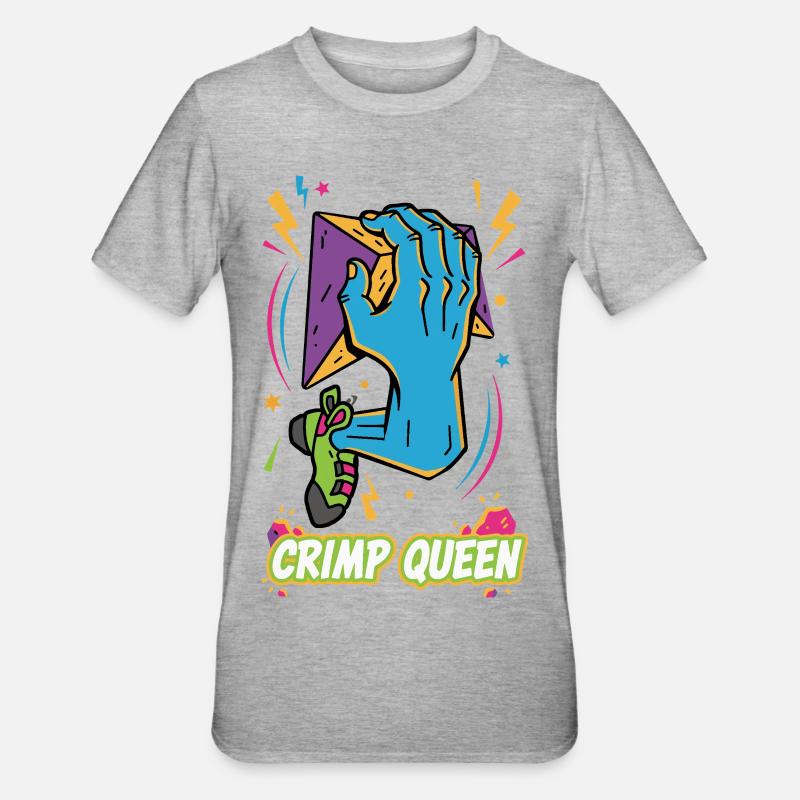 Escalade Crimp Queen Bloc Fun - T-shirt polycoton Unisexe - gris chiné