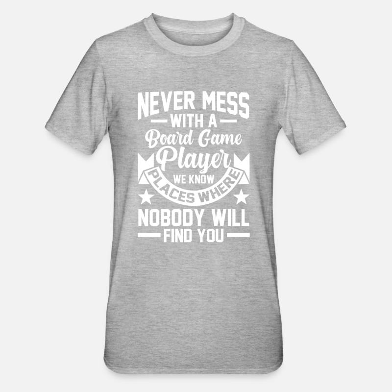 Brettspiel Brettspiele Brettspiele Geschenk - Unisex Polycotton T-Shirt - Grau meliert