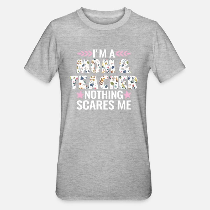 Mère & Professeure Maman & Professeur - T-shirt polycoton Unisexe - gris chiné