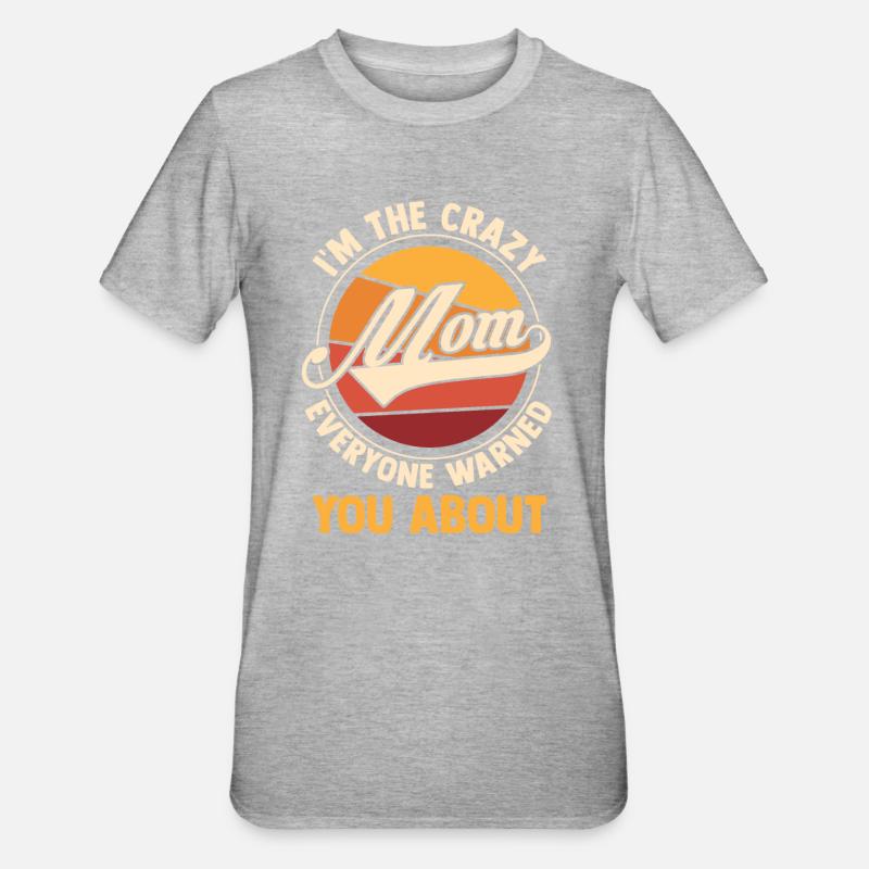 Mama Retro Mutter Geschenk - Unisex Polycotton T-Shirt - Grau meliert