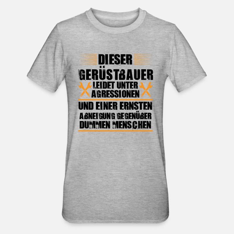Gerüstbauer Beruf Gerüstbauermeister Geschenk - Unisex Polycotton T-Shirt - Grau meliert