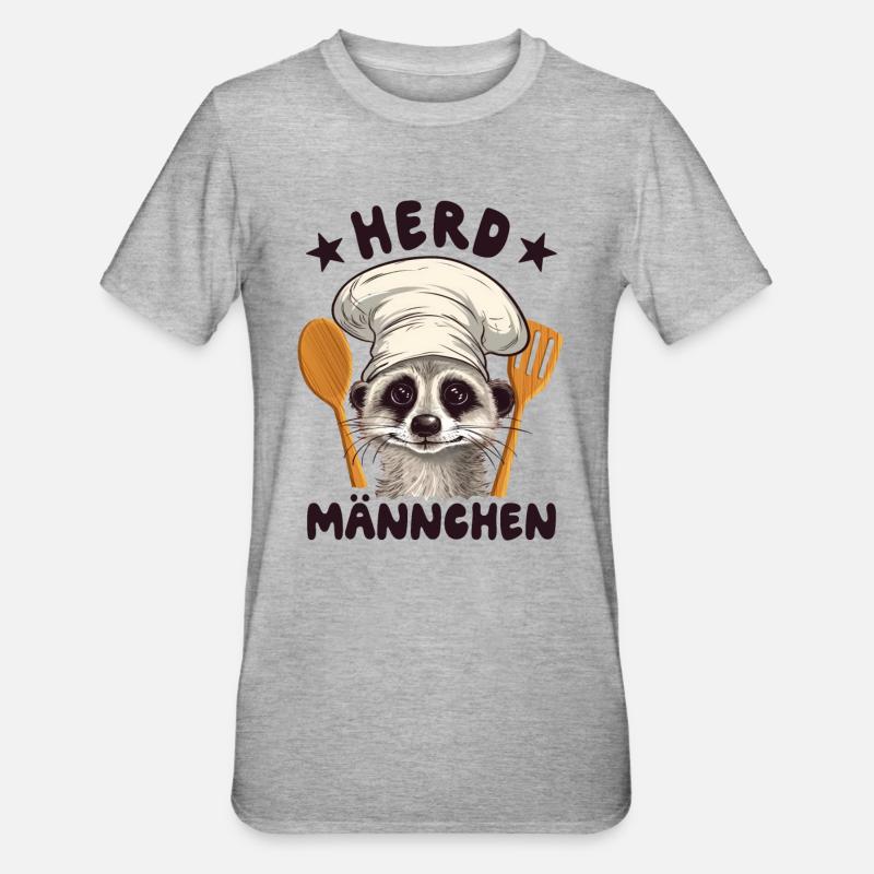 Herdmännchen Erdmännchen Koch - Unisex Polycotton T-Shirt - Grau meliert
