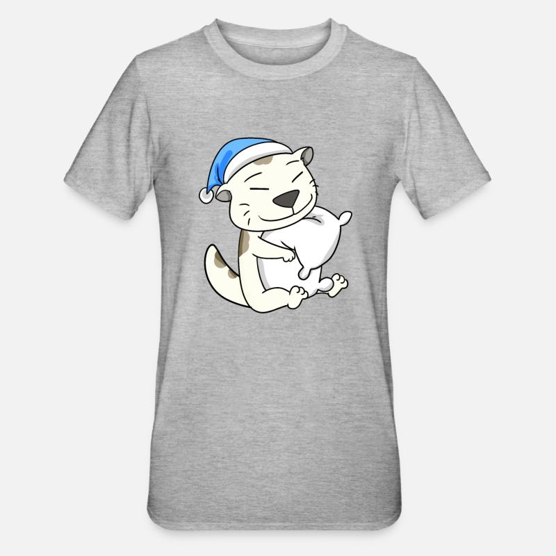 Katze Katzenrasse Devon Rex - Unisex Polycotton T-Shirt - Grau meliert