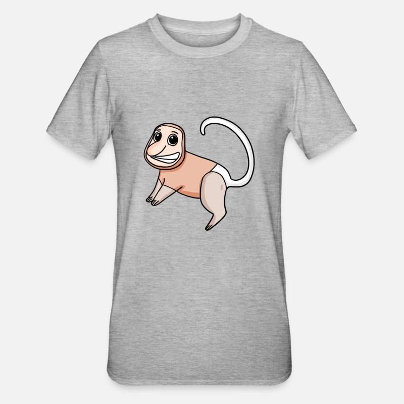 Proboscis Monkey Monkey Monkey - Unisex Polycotton T-Shirt - heather grey