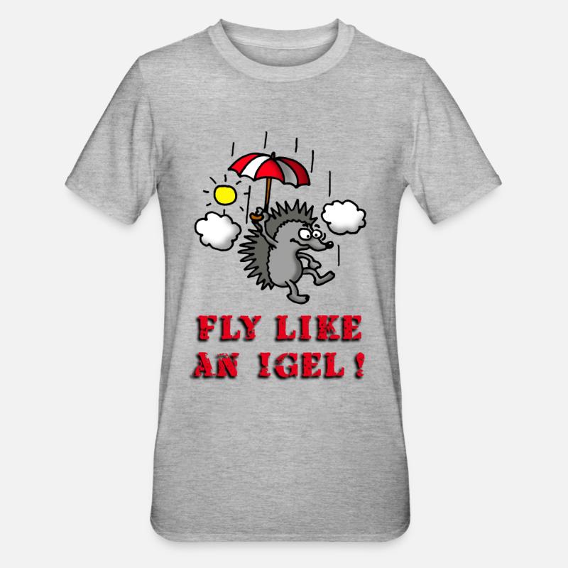 fly_like_an_igel_02_b - T-shirt polycoton Unisexe - gris chiné
