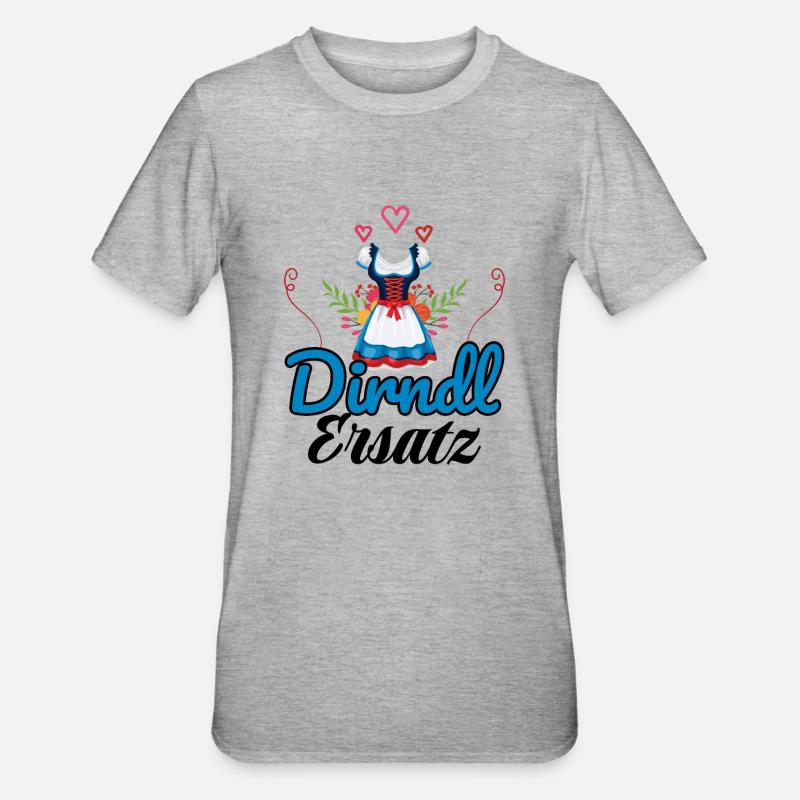 Dirndl Ersatz - Unisex Polycotton T-Shirt - Grau meliert