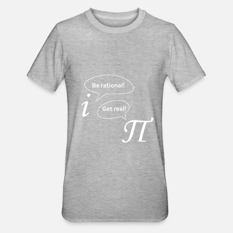 Math Pi et i Mathématiques blagues - T-shirt polycoton Unisexe - gris chiné