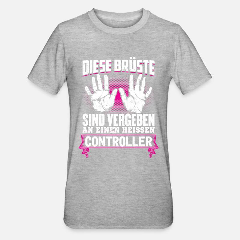 CONTROLLER - Brüste - Unisex Polycotton T-Shirt - Grau meliert