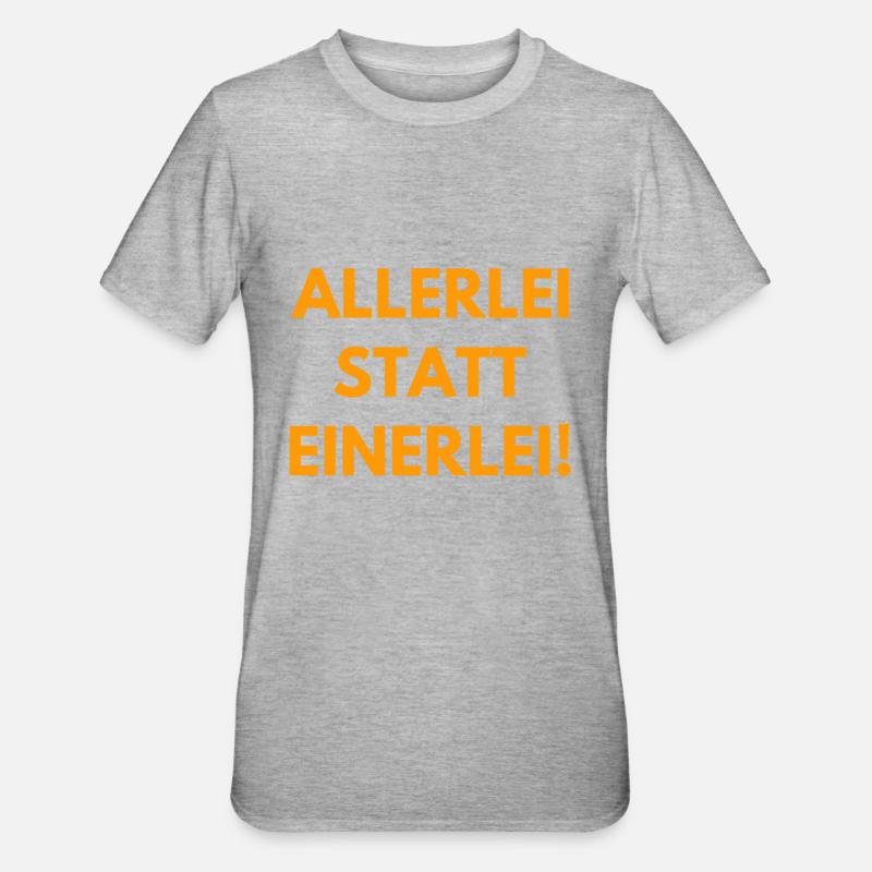 Vielfalt statt Einfalt - Unisex Polycotton T-Shirt - Grau meliert