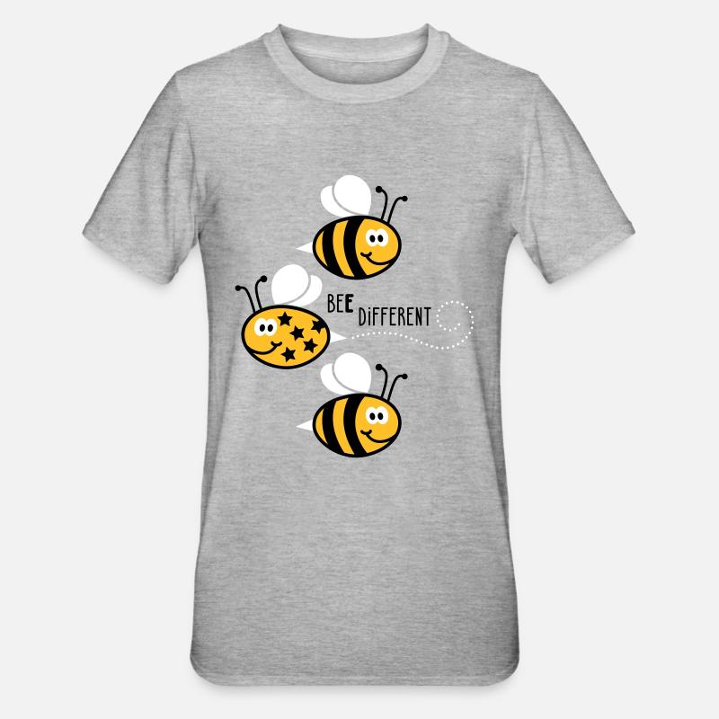 Be different - be yourself - Bee - Bee - 3C - Unisex Polycotton T-Shirt - heather grey