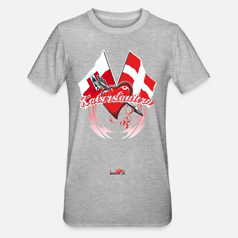 Kaiserlautern - montrer le drapeau - T-shirt polycoton Unisexe - gris chiné