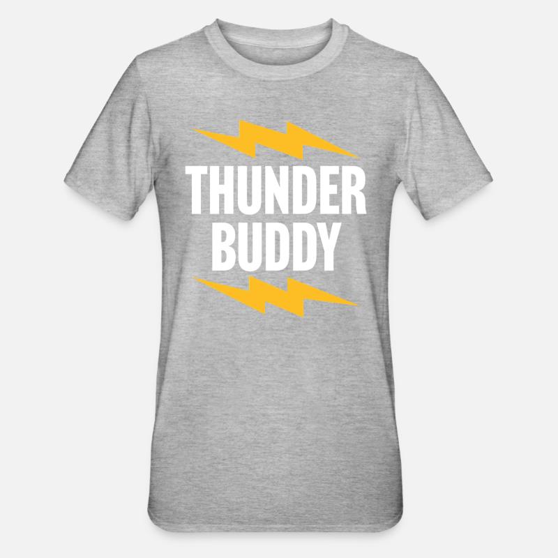 Thunder Buddy - Unisex Polycotton T-Shirt - heather grey