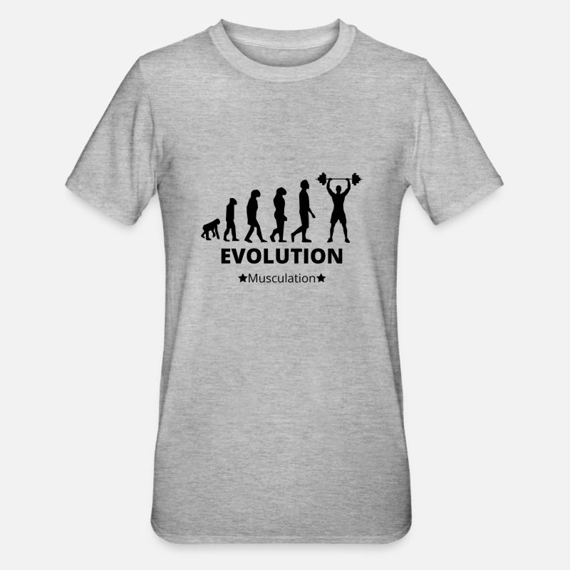 Evolution - Musculation - T-shirt polycoton Unisexe - gris chiné