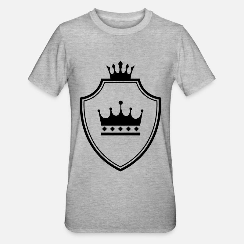 Krone Wappen - Unisex Polycotton T-Shirt - Grau meliert