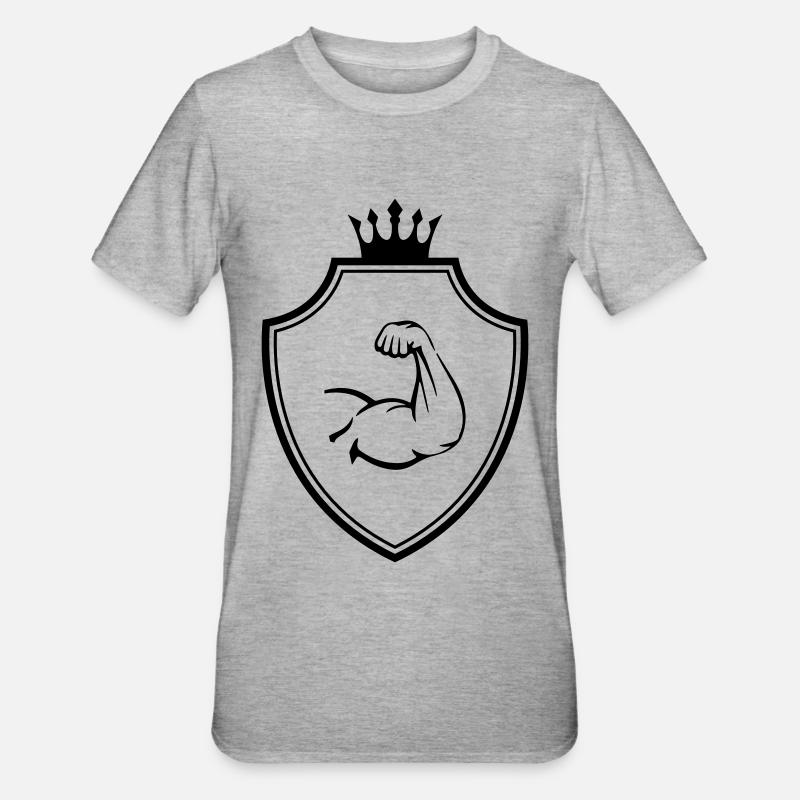 Muscles du bras Crête Biceps - T-shirt polycoton Unisexe - gris chiné