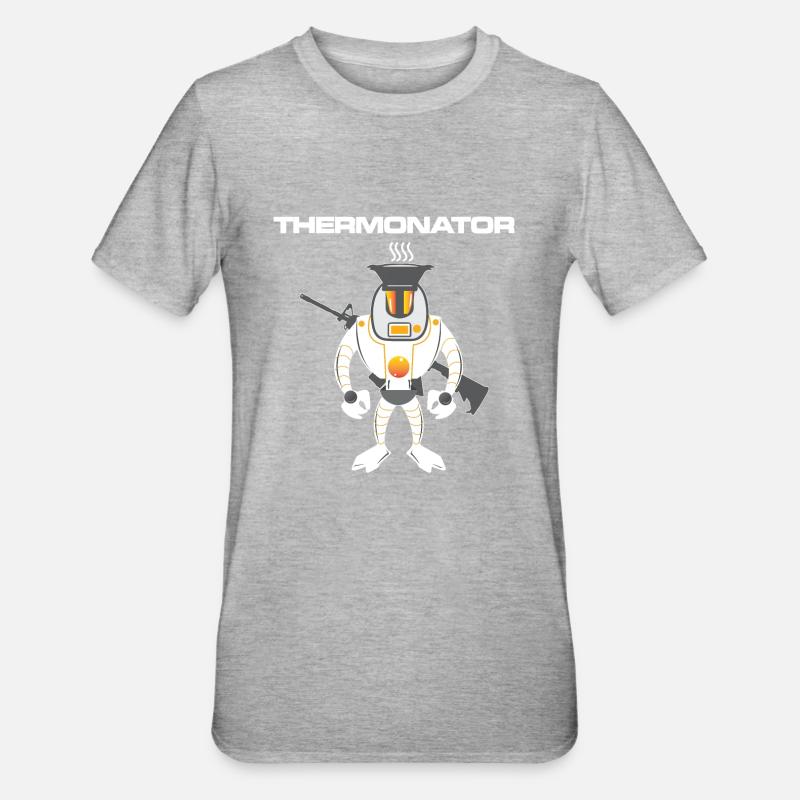 Thermonator Terminator Geschenkidee - Unisex Polycotton T-Shirt - Grau meliert