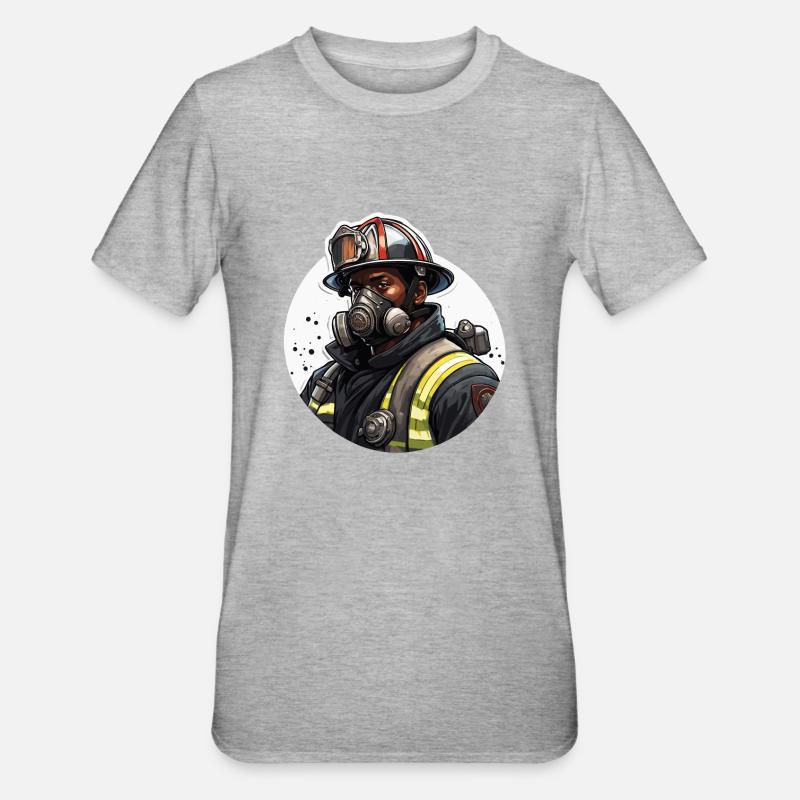 Firefighter / Fire / Fire / Extinguish / Hero - Unisex Polycotton T-Shirt - heather grey