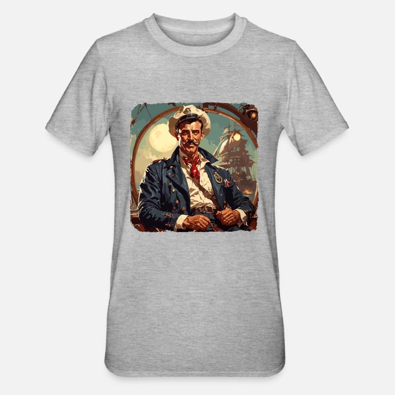 Matrose / Schiffsbesatzung / Decksmann / Anker - Unisex Polycotton T-Shirt - Grau meliert