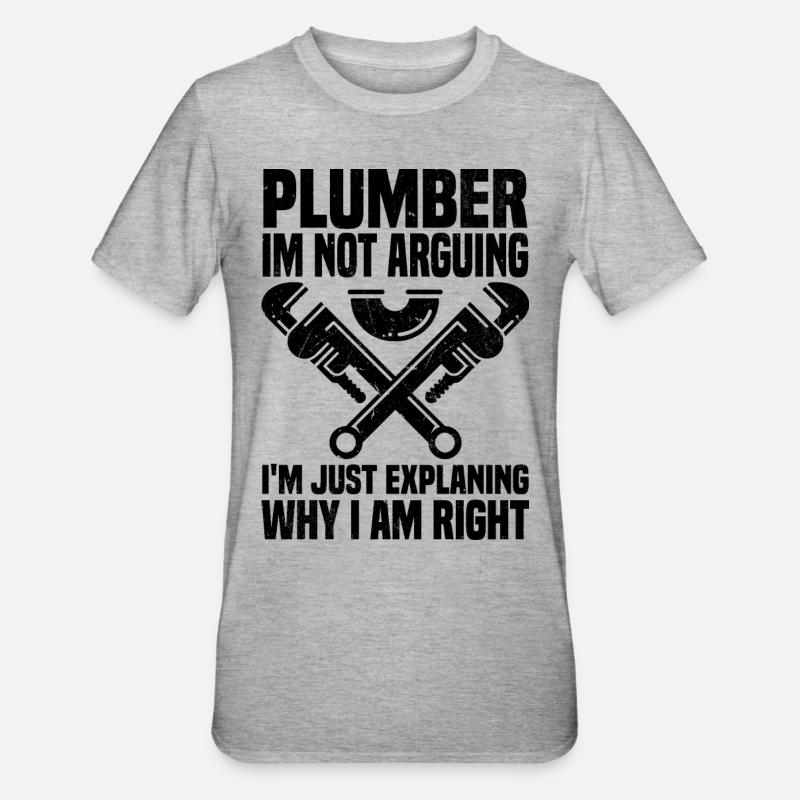 Klempner - Unisex Polycotton T-Shirt - Grau meliert