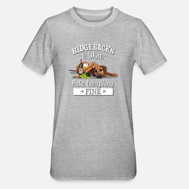 Rhodesian Ridgeback - T-shirt polycoton Unisexe - gris chiné