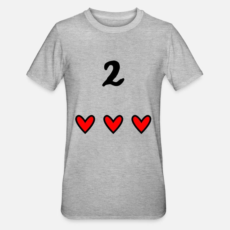 2 ANS. 2e ANNIVERSAIRE. ANNIVERSAIRE 2 ANS.2 - T-shirt polycoton Unisexe - gris chiné