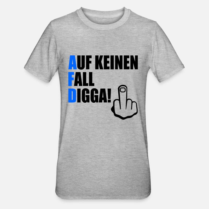 auf keinen fall digga - Unisex Polycotton T-Shirt - Grau meliert