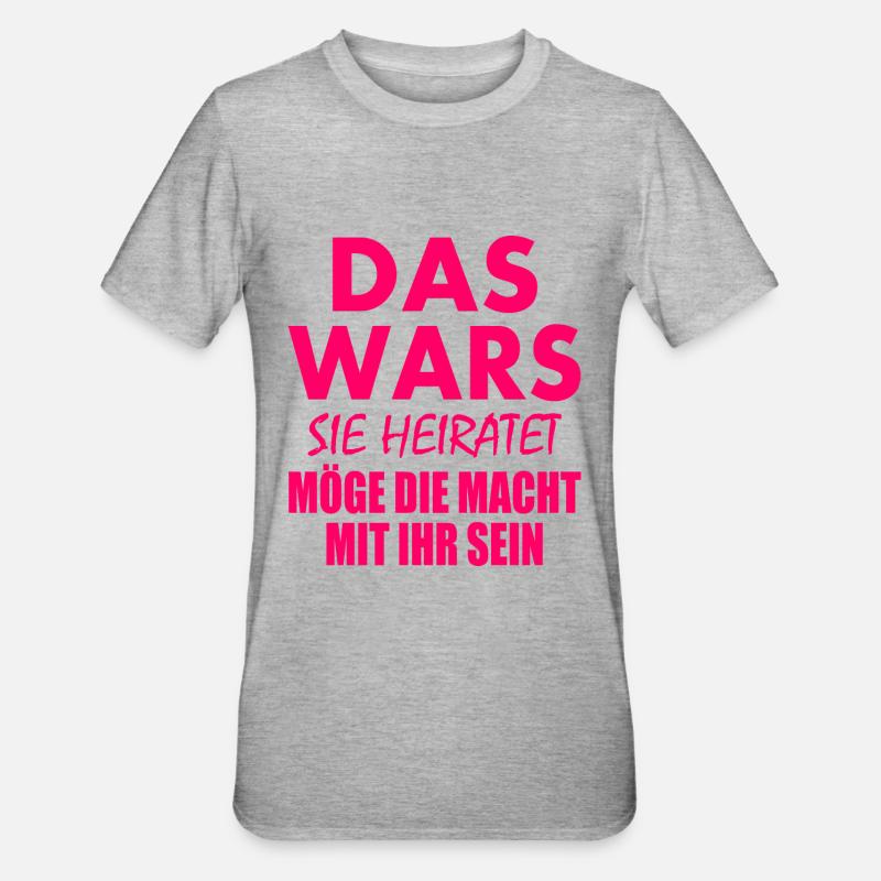 Das wars sie heiratet - Unisex Polycotton T-Shirt - Grau meliert