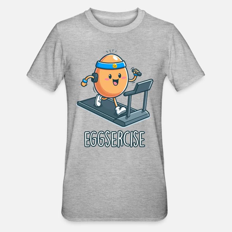 Eggsercise - Unisex Polycotton T-Shirt - heather grey