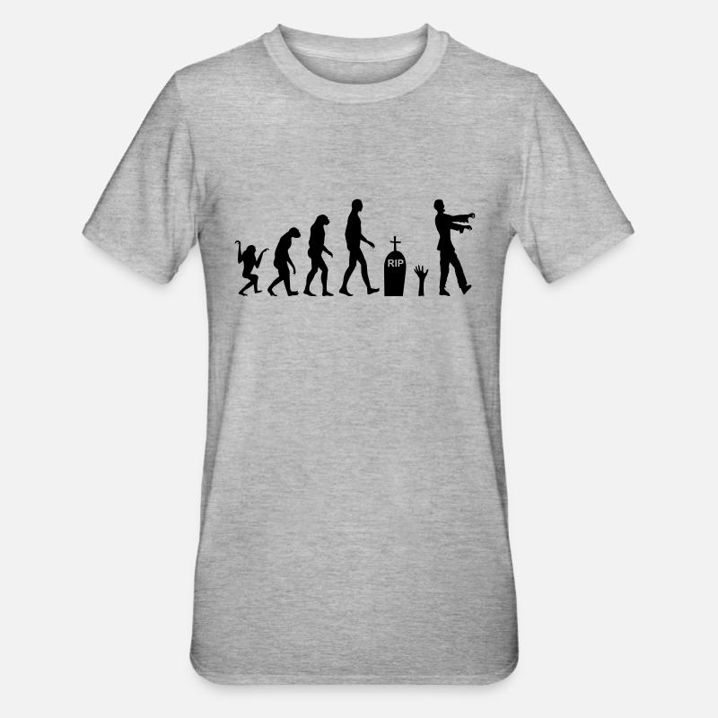 Zombie Evolution 2 - T-shirt polycoton Unisexe - gris chiné