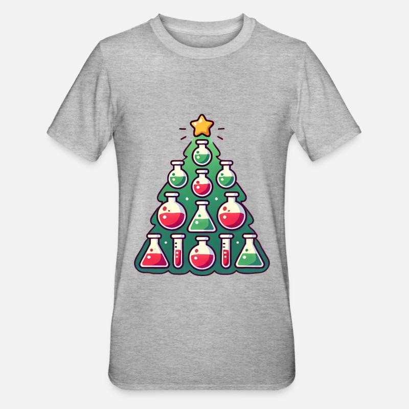 Chimie Conception d’arbre de Noël - T-shirt polycoton Unisexe - gris chiné