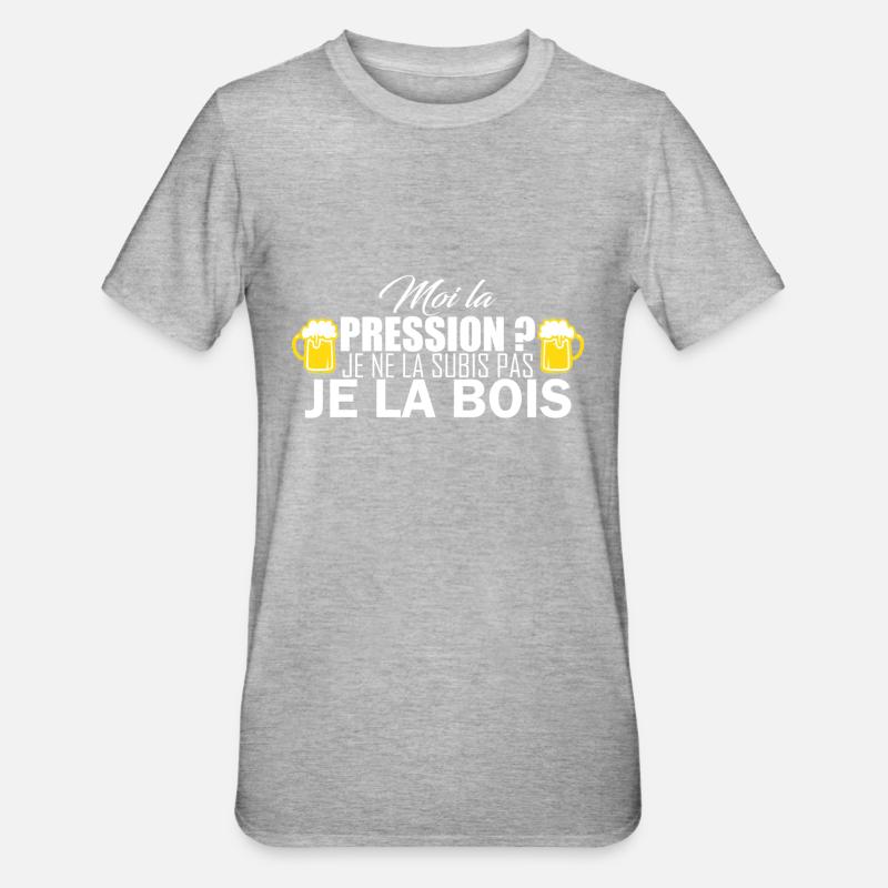 moi la pression - T-shirt polycoton Unisexe - gris chiné
