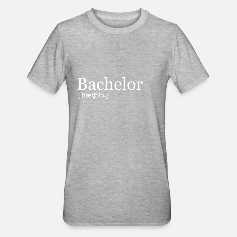 Bachelor Studium Lautschrift - Unisex Polycotton T-Shirt - Grau meliert