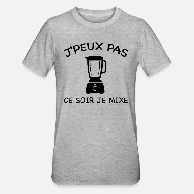 J'peux pas ce soir je mixe - T-shirt polycoton Unisexe - gris chiné