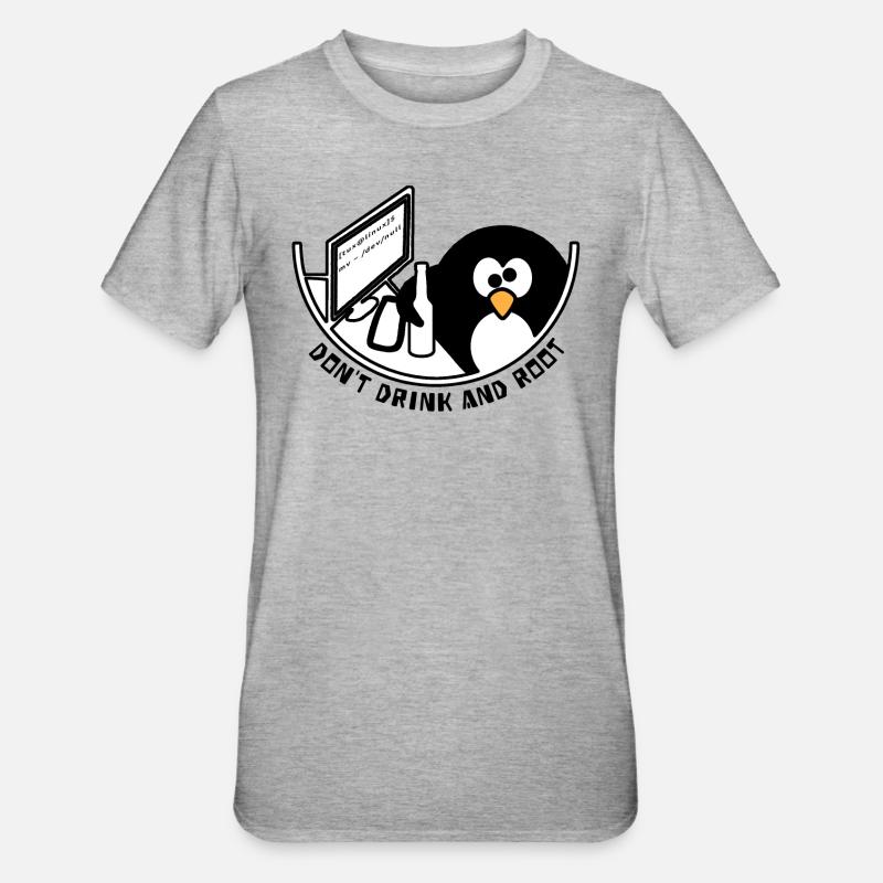 Linux Tux /dev/null - Unisex Polycotton T-Shirt - Grau meliert