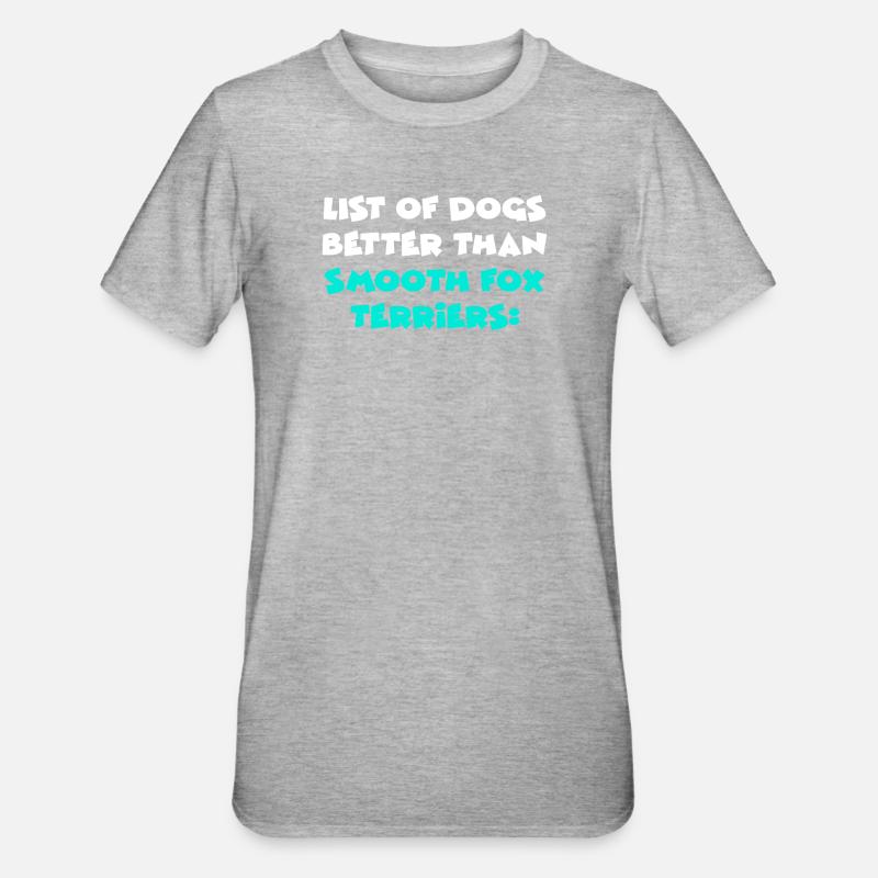 Smooth Fox Terriers - Unisex Polycotton T-Shirt - heather grey