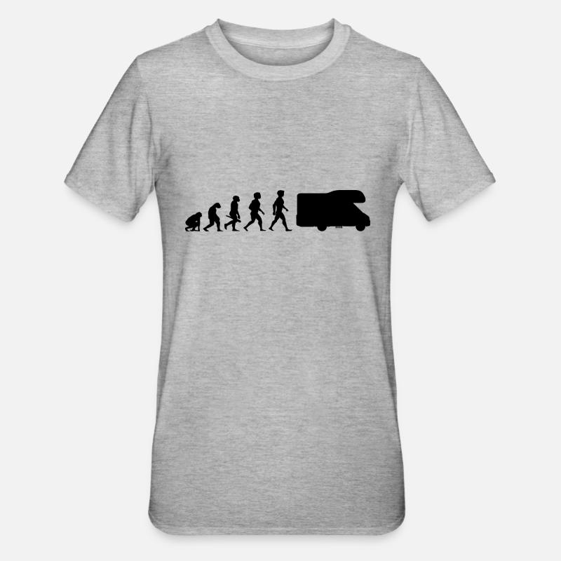 Evolution Wohnmobil Wohnwagen Campingwagen Camper - Unisex Polycotton T-Shirt - Grau meliert