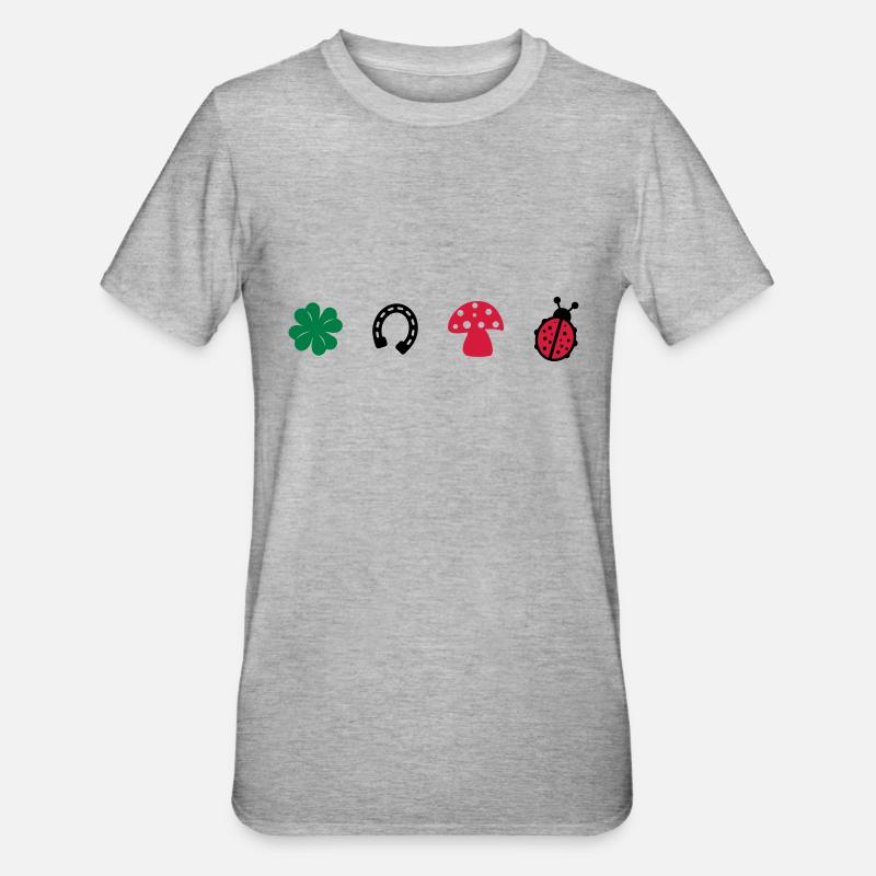 Glücksbringer - Unisex Polycotton T-Shirt - Grau meliert