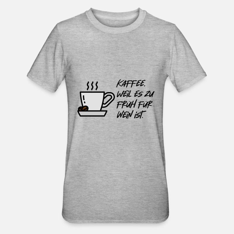 Kaffee - Unisex Polycotton T-Shirt - Grau meliert